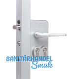 Gittertorschloss LDKZ5050 D1L, 2 PZW, f�r 50 mm Vierkantrohr, Alu RAL 6005