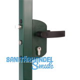 Gittertorschloss LAKZ4040 P1L, f�r 40 mm Vierkantrohr, Aluminium RAL9005