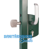 Schiebetorschloss LSKZ6060U2L, f�r 60 mm Vierkantrohr, Aluminium RAL 7016