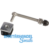 Torband f�r Gartentore, M12, L�nge 130 mm, f�r Vierkantrohr, Edelstahl