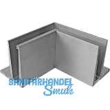 ECONOMY Innenecke f�r Bodenprofil F-Form 0006, aufgesetzte Montage, silber