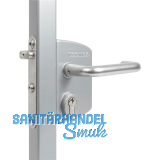 Panikschloss LPKQ4040U2L EN179 f�r Gittertore ,Vierkantrohr 40-60mm,silberf�rbig