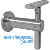 Handlauftr�ger mit Gelenk, mit Anschraubplatte, Wandabstand 80 mm, Edelstahl