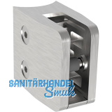 ECONOMY Glasklemmbeschlag f�r Rundrohr 42,4mm, eckig, Edelstahl geschliffen V2A