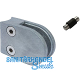 ECONOMY Glasklemmbeschlag Mod. 22 f�r Rundrohr 42,4 mm, rund 63 x 45 x 28mm,Zink