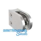 ECONOMY Glasklemmbeschlag f. Rundrohr 42,4mm, rund, Edelstahl geschliffen V2A