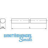 MACO RUSTICO Drehstange abgeflacht D-9 mm, L=2600 mm, schwarz (94134)