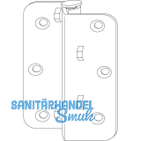 MACO RUSTICO Ladenmittelband gekr�pft, Versatz 25 mm, f�r Faltl�den, schwarz