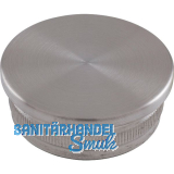 ECONOMY R�ndelkappe flach hohl, Rohr � 42,4 x 2 mm,Edelstahl geschliffen V2A