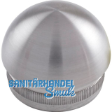 ECONOMY R�ndelkappe halbrund hohl, Rohr � 42,4 x 2 mm,Edelstahl geschliffen V2A