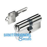 BKS Einbaudoppelzylinder PZ88 45/45 mm verschiedensperrend Messing vernickelt