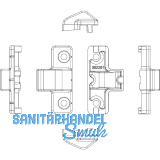MACO Anpressverschluss verdeckt PVC Rahmenteil REHAU S730 silber (362281)