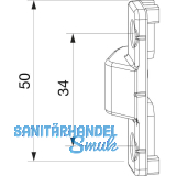 MACO Anpressverschluss verdeckt PVC Rahmenteil KBE 70 silber (362285)