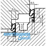 Fl�gelfalz- / �berschlagdichtung ACF 5005 H, Kunststoff braun