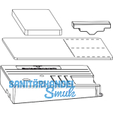 MACO HS Dichtungsplatten-Set m.Entw�sserung, Zwischenprofil 99, links, silber