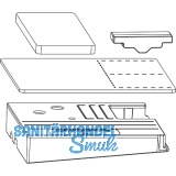 MACO HS Dichtungsplatten-Set m.Entw�sserung, Zwischenprofil 99, rechts, silber