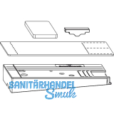 MACO HS Dichtungsplatten-Set m.Entw�sserung, Zwischenprofil 155, links, silber