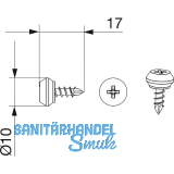 MACO HS Klemmbefestigungschraube �10 x 17 mm f�r Dichtungsschien PVC, silber