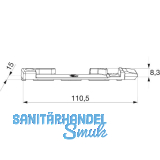 MACO Kippschlie�teil PVC 12/20- 9, ALUPLAST/DECEUNINCK/GEALAN/KBE, links, silber