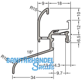 GUTMANN Rahmenregenschutzschiene Neckar 22/34 F-TXL, L=6000 mm, Alu hellbronze