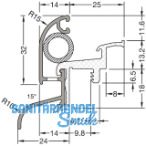 GUTMANN Regenschutzschiene Drau 25/24 F-TI, L=6000 mm, Aluminium mittelbronze