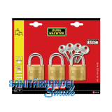 BURG-W�CHTER Vorhangschloss-Set Trio 222, 30 mm, gleichsperrend SB-3