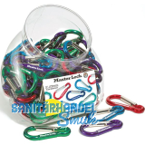 MASTER LOCK Stahlkarabiner 76 mm bunt, Box zu 100 Stk. SB