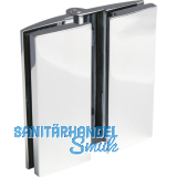 Duscht�rband Bella, 180� Glas-Glas, beidseitig, Messing verchromt poliert