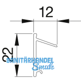 Clipprofil f�r Zargenprofil XL AL-Clip-Basis-D-XL Edelstahl-Effekt