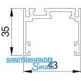 Deckelbasisrahmenprofil XL AL-Top-Frame-D-XL silber eloxiert