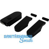 Beschlagsgarnitur Studio Rondo unversperrbar, Alu schwarz matt RAL 9005 (10.101)