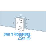 DORMA-Glas Feststellriegel 12.312 mit Bodenbuchse f�r 8 mm Glas, silber eloxiert