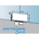 DORMA-Glas Oberlichtverbindung PT 70 m. 2 Anschlageins�tze, silber eloxiert