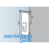 DORMA-Glas Mittelschloss US 20,PZ-vorgerichtet,Glasst�rke 10mm,Edelstahl(03.215)