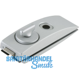 Schloss Studio Arcos WC m. Riegelolive, Glas 8 mm, silber eloxiert (24.206)