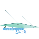 Glasvordachset komplett AL-Sky Light mit Glas 1300 x 1000 mm, Edelstahl