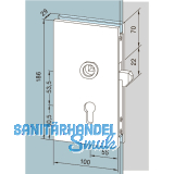 DORMA-Glas Schiebet�rschloss 05.202 Edelstahl-Effekt