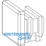 GU-966 Endkappe f�r F�hrungsschiene oben P1225, Kunststoff wei� RAL9016
