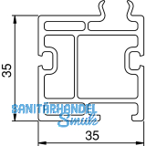 Unterbauprofil KS 35, 6000 mm, Kunststoff schwarz