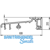 T�rschwelle Altbau BRS 68, 6 m, silber eloxiert/Einlage Kunststoff schwarz