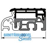 Balkont�rschwelle EIFEL TB-40, 6000 mm, silber eloxiert/grau