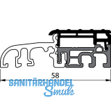 Balkont�rschwelle EIFEL TB-58, 6000 mm, silber eloxiert/schwarz