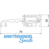 Balkont�rschwelle EIFEL TB-70, 6000 mm, silber eloxiert/schwarz