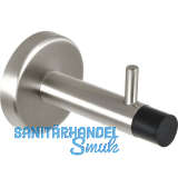 Wandt�rpuffer mit Haken, L�nge 82 mm, Edelstahl matt