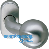 T�rknopf fest auf Rosette oval, Edelstahl matt