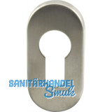 Zylinderrosette PZ oval, Edelstahl matt