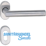 Dr�ckergarnitur RIGA - auf ovaler Rosette PZ, Edelstahl matt