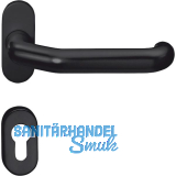 Dr�ckergarnitur MARCO auf ovaler Rosette PZ, Edelstahl schwarz