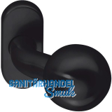 T�rknopf drehbar auf Rosette oval, Edelstahl schwarz