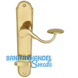 MARCHESI FH Dr�ckergarnitur POSTHORN - auf Schild WC 90, Messing poliert